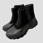 Lands' End Kid's Size 1 All Weather Suede Pull On Ankle Boots Black Nwt. Fixed Price $29.98.