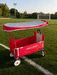 Radio Flyer 3951 In Ez Fold Wagon With Canopy- Red. Fixed Price $85.00.
