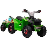 6V Kids Atv Quad Car With Trailer, Forward Backward Green. Fixed Price $72.99.