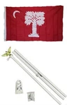 3X5 State Of South Carolina Big Red Flag White Pole Kit Set 3'X5'. Fixed Price $23.88.