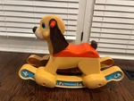 Vtg Fisher Price Puppy Dog Ride On Rocker Toy Toddler Orange Seat Rocking Chair. Fixed Price $28.95.