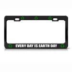 Every Day Is Earth Black Steel Metal License Plate Frame. Fixed Price $17.99.