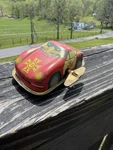 Vintage Tin Wind-up Fire Chief Car Works 3 Turning Action Litho Toy. Fixed Price $29.99.