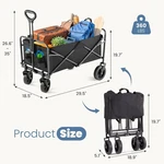 Dumos Collapsible Folding Wagon Cart, 360LBS Capacity, All-terrain Wheels, Black. Fixed Price $54.60.