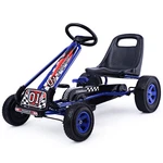Honeyjoy Go Kart 4 Wheel Pedal Powered Kids Ride Toy W/ Adjustable Seat Blue. Fixed Price $129.99.