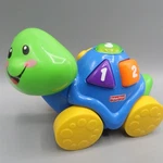 Fisher Price Mattel 2002 Shapes Rolling Turtle With Sounds Lights Pull Toy. Fixed Price $12.00.