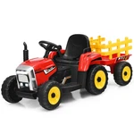Honeyjoy 12V Kids Ride Tractor With Trailer Ground Loader W/ Rc & Lights Red. Fixed Price $164.99.