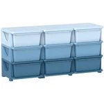 Qaba 3-TIER Kids Storage Unit Blue 9 Drawer Toy Organizer For Bedroom Nursery. Fixed Price $191.87.