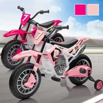 Joyldias Pink 12V Kids Ride On Motorcycle Dirt Bike Girls Gift W/training Wheels. Fixed Price $99.99.