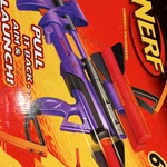 Nerf Big Bad Bow Blaster Purple/black/red Toy Set W/ 6 Foam Arrows. Fixed Price $19.00.