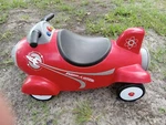 Radio Flyer Retro Rocket Ride On Kids Toy Car With Space Lights And Sounds Red. Fixed Price $35.00.