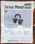 Panasonic RF-40 Headphone Radio Service Manual *original*. Fixed Price $14.97.