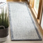 Safavieh Abstract Collection Runner Rug - 23 X 8 Navy Ivory Handmade Wool Ideal. Fixed Price $112.95.