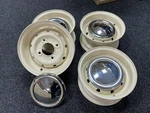 Classic Mini 4.5" X 10" Reverse Rim Steel Wheels Oew Inc Stainless Caps. Fixed Price $380.60.