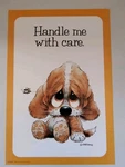 Vtg Nos Argus Poster 1980 Giordano Handle Me With Care - Puppy. Fixed Price $24.99.
