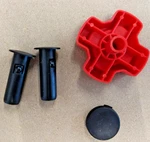 Genuine Peg Perego Part Kit Includes Dump Bed Pins, Hub Cap And Wheel Driver. Fixed Price $19.99.