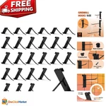 Industrial Black Powder-coated Gridwall Hooks, 50-PACK Durable Retail Solution. Fixed Price $53.89.