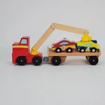 Melissa & Doug Magnetic Loader Wooden Toy Truck With 4 Cars 9390 Red Semi. Fixed Price $19.49.