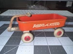 Vintage Miniature Metal Toy Radio Flyer Wagon Line Red Paint White Wheels. Fixed Price $28.00.