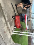 Radio Flyer Red Garden Cart Utility Wagon With Canopy And Foldable Seats. Fixed Price $80.00.