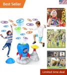 Outdoor Fun: 16 Disc Flying Launcher Game For Kids 3-8, Perfect Birthday Gift. Fixed Price $38.99.