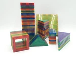 Mixed Lot Of 91 Magnetic Tiles Best Choice Products 7 Shapes Stem Building Toy. Fixed Price $49.99.