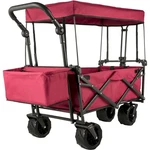 220LB Portable Folding Wagon Red Detachable Canopy 33.4X17.7X9.8IN. Fixed Price $112.99.