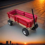 Steel And Wood Wagon 32 Seamless Red Body Full Padded Set. Fixed Price $125.00.
