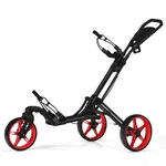 Costway Folding Golf Push Cart W/scoreboard Adjustable Handle Swivel Wheel Red. Fixed Price $125.99.