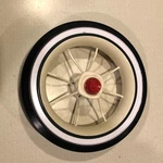 New Radio Flyer (1) Trike Rear Wheel W/beige Rim & White Walls Tricycle +red Cap. Fixed Price $21.99.