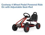 Costway Wheel Pedal Powered Car With Adjustable Seat For Ages 4-7,. Fixed Price $110.00.