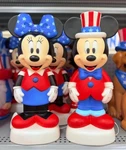 14" Disney Mickey And Minnie Mouse Pair Light Up Blow Mold New Patriotic. Fixed Price $65.00.